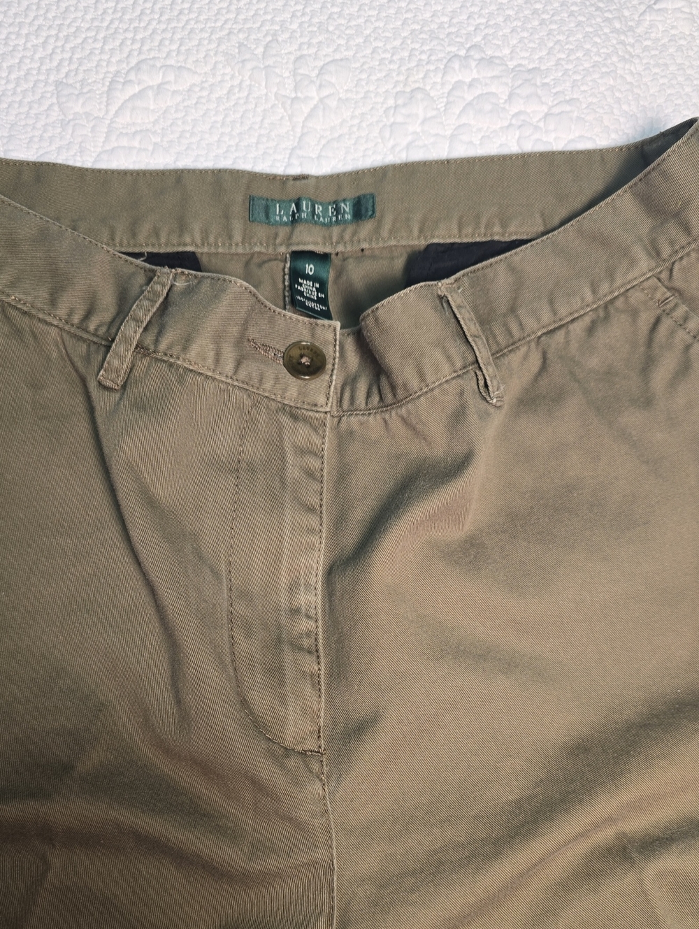 Lauren Ralph Lauren Woman's Olive-Tan Chino Pants